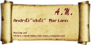 Andráskó Mariann névjegykártya