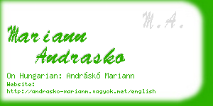 mariann andrasko business card