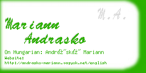 mariann andrasko business card